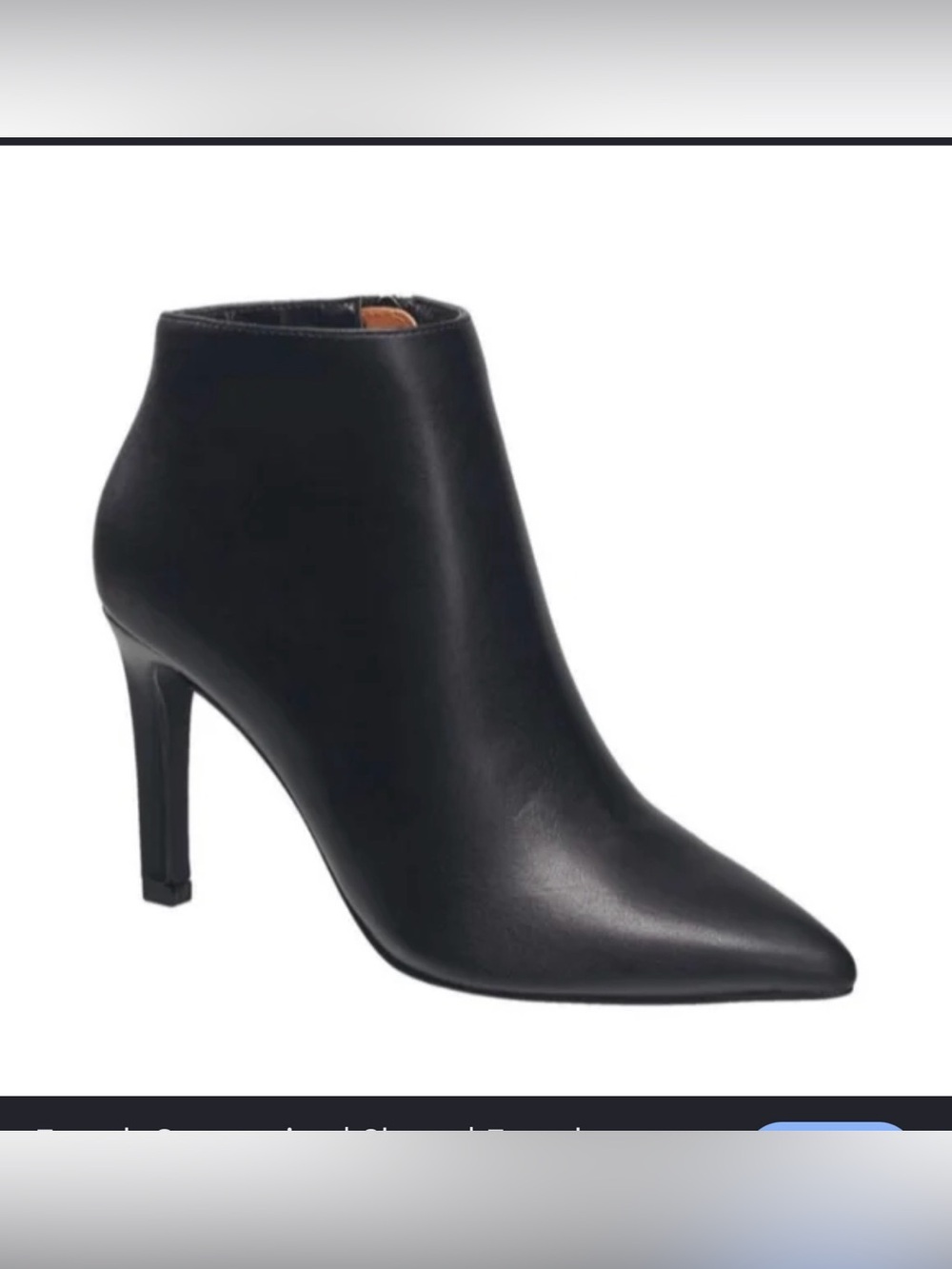 French Connection Black Pointed Toe Stiletto Ankle Booties